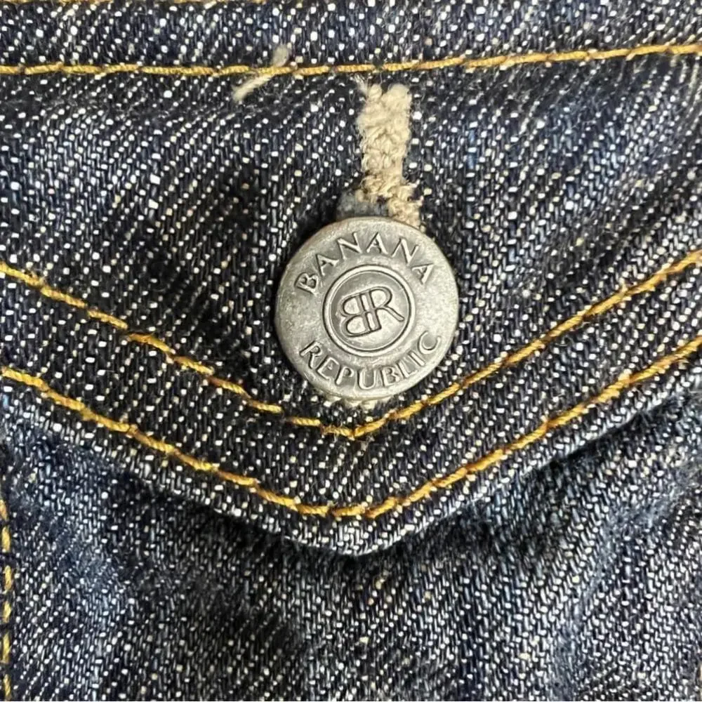 Banana Republic Premium Denim Cropped Dark Wash Jean Jacket Size XS - Picture 5 of 15
